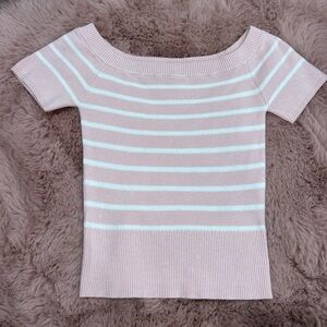 Garage Pink and White Striped Top